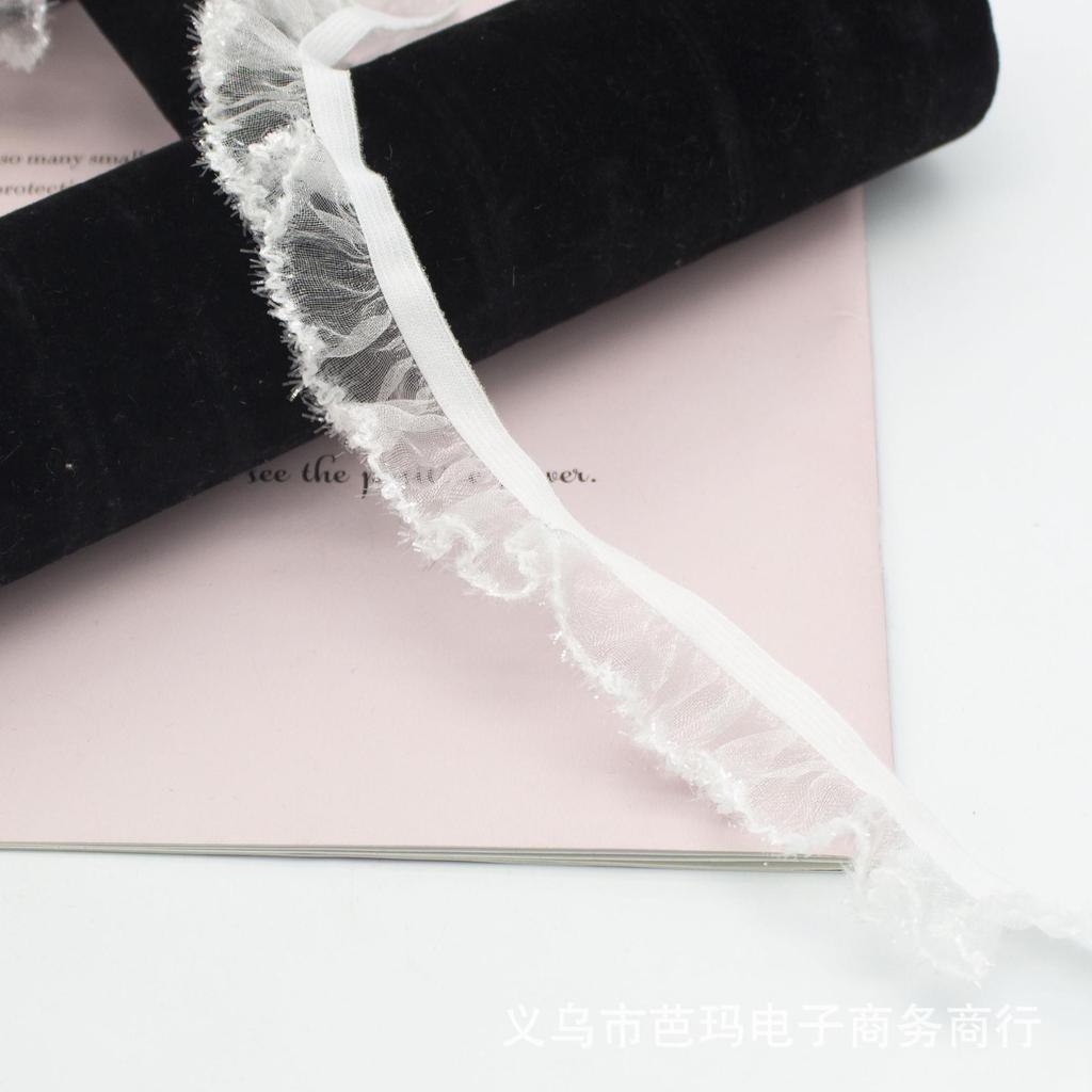 5 метров/лот 20 мм шириной Новое кружево из снежного шелка Одинарный край юбки Эластичная лента Гриб Детская одежда Эластичный головной убор Декоративное кружево