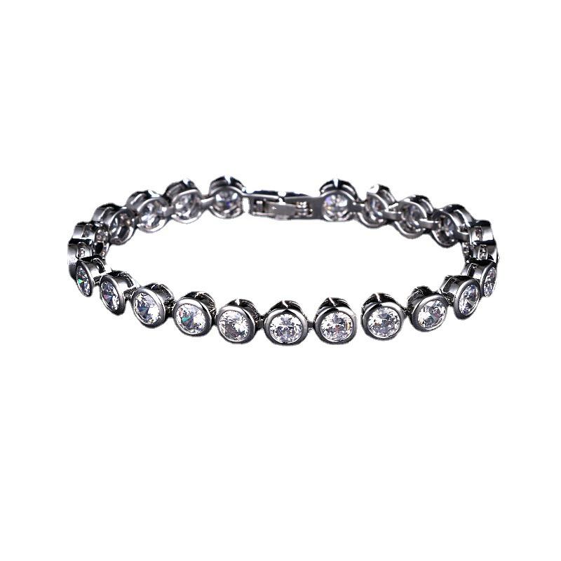 Элегантный браслет с цирконами с золотым покрытием для женщин - Европейская и американская мода