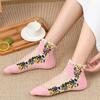 Cute Breathable Summer Pearl Spring Women Hosiery Short Socks Boat Socks Embroidery Flowers Socks