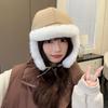 Thickened Ear Protective Hat No Eaves Women Hat Retro Winter Pilot Hat  Ladies