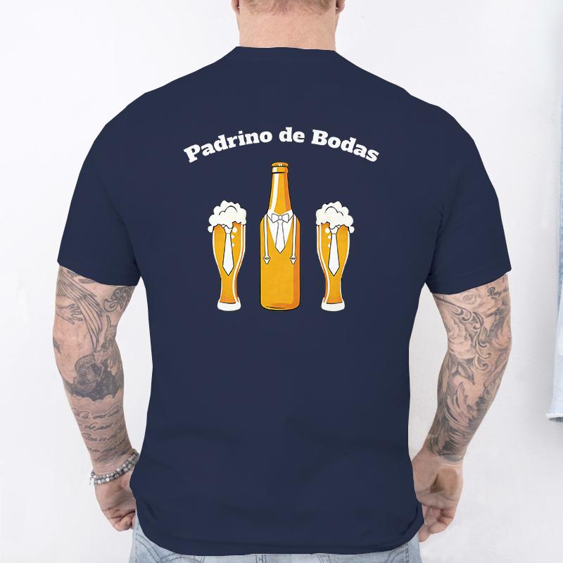 Retro Style Spanish Mens Team Groom Matching Tees Fashion Beer Graphic TShirts Male Wedding Bachelor Party Group Matching Tops