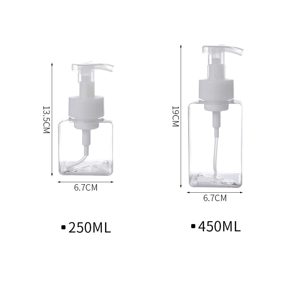 Прозрачный пенный насос-бутылка для мыла-спрея, пенящиеся муссы, жидкие дозаторы для дома и путешествий, квадратная игристая бутылка для здоровья