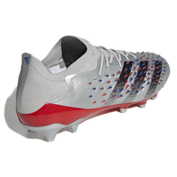 adidas Predator Freak .1 С круглым носком на шнуровке AG (Резиновые короткие шипы) Прочные футбольные бутсы Мужские футбольные бутсы Серебристо-черные Q46410