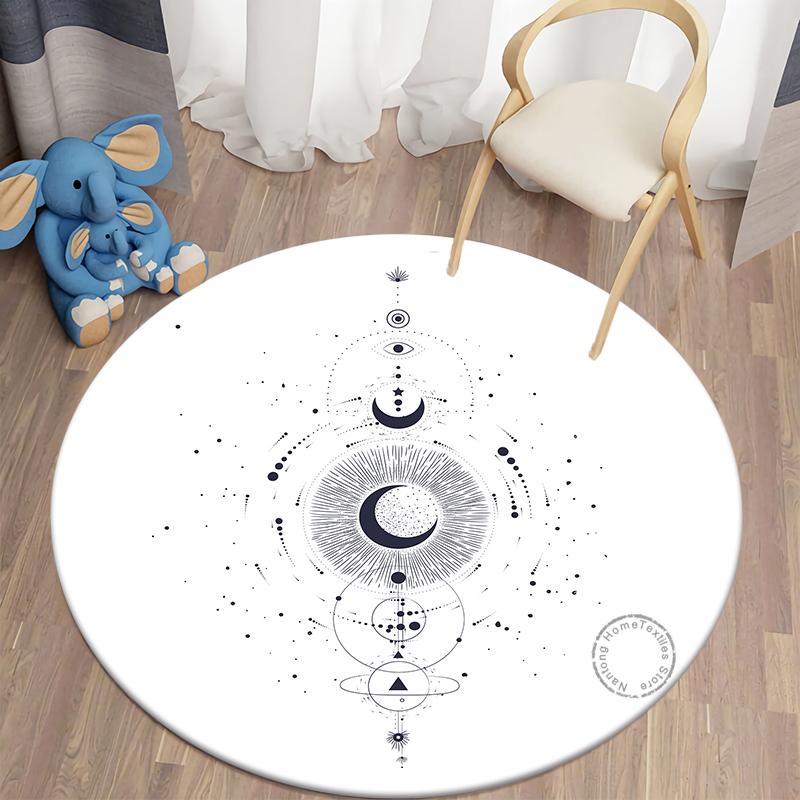 Загадочный круглый ковер, коврики для гостиной, богемный коврик для гостиной, коврик для спальни, ковер для ванной, украшение для дома