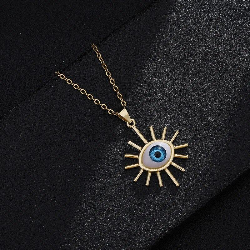Турецкое ожерелье Lucky Evil Eye, женское 8 стилей, голубые глаза, женское очарование, модная эмалированная цепочка из нержавеющей стали, ожерелье, ювелирное изделие, подарок