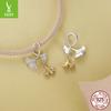 Autumn Mori Ginkgo Biloba Diy Pendant Accessories, Color Separation Electroplated Leaves S925 Sterling Silver Beads