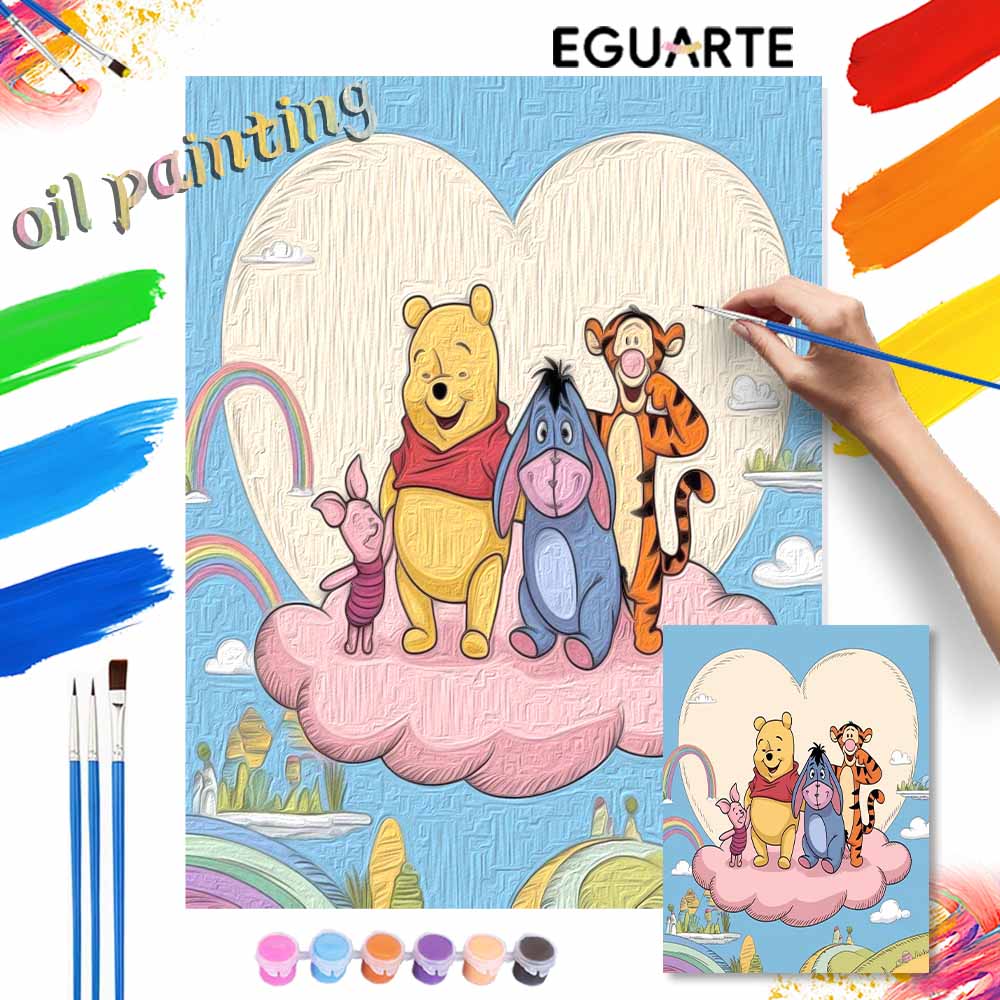 Disney Winnie the Pooh DIY Painting Kit Classic Style Home Decor Craft Gift Idea Art Supplies Wall Decor Aesthetic Living Room Decor