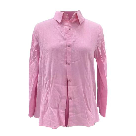 Женская рубашка с лацканами, длинным рукавом, пуговицами, планкой, однотонная, свободного кроя, средней длины, повседневная рубашка