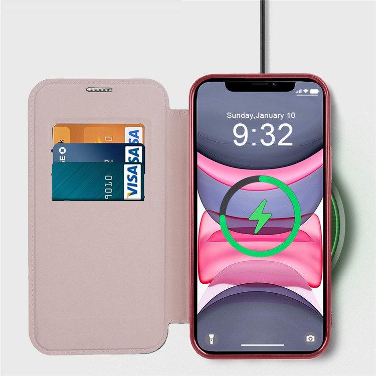 iPhone 11 Flip Case, RFID Wallet MagSafe with Camera Protection, Rose Gold