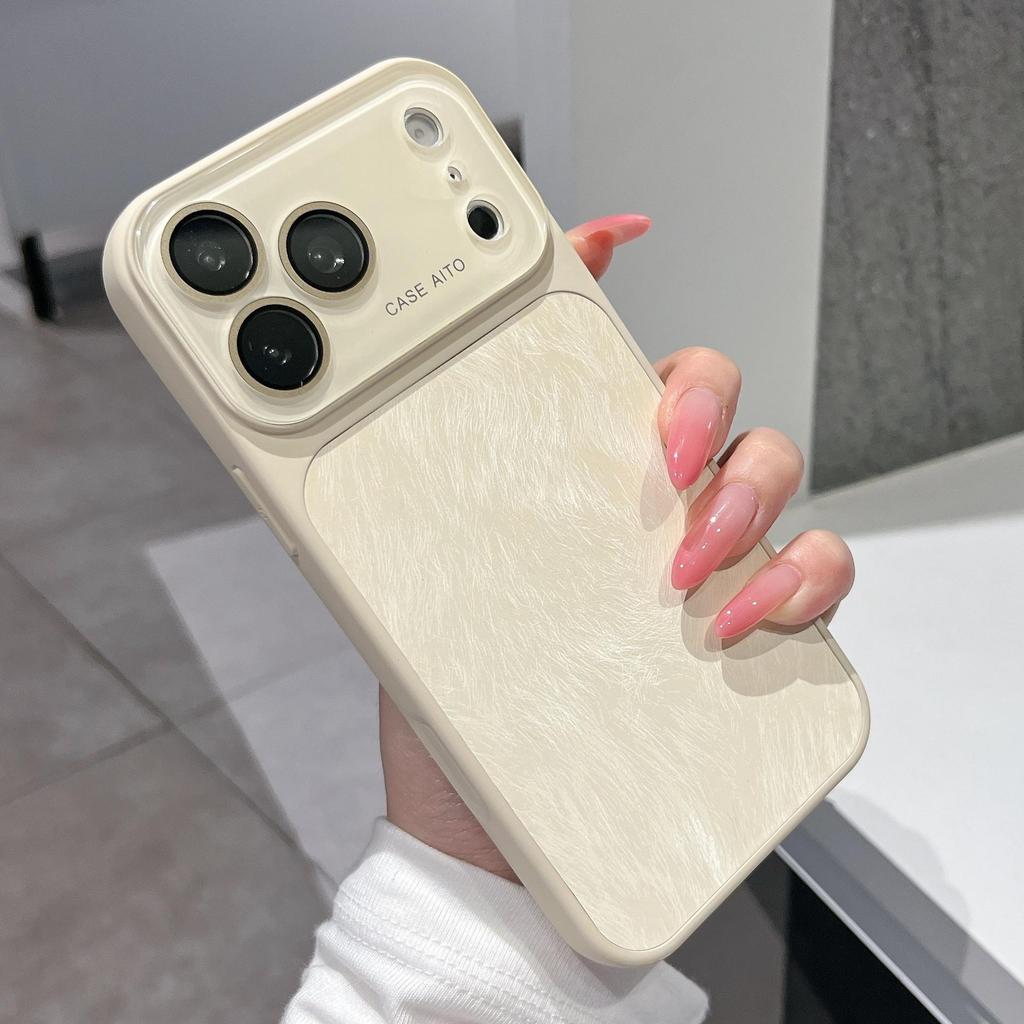 Текстурированный шифоновый чехол для телефона iPhone 14/15/16/17 Pro Max с большим окном