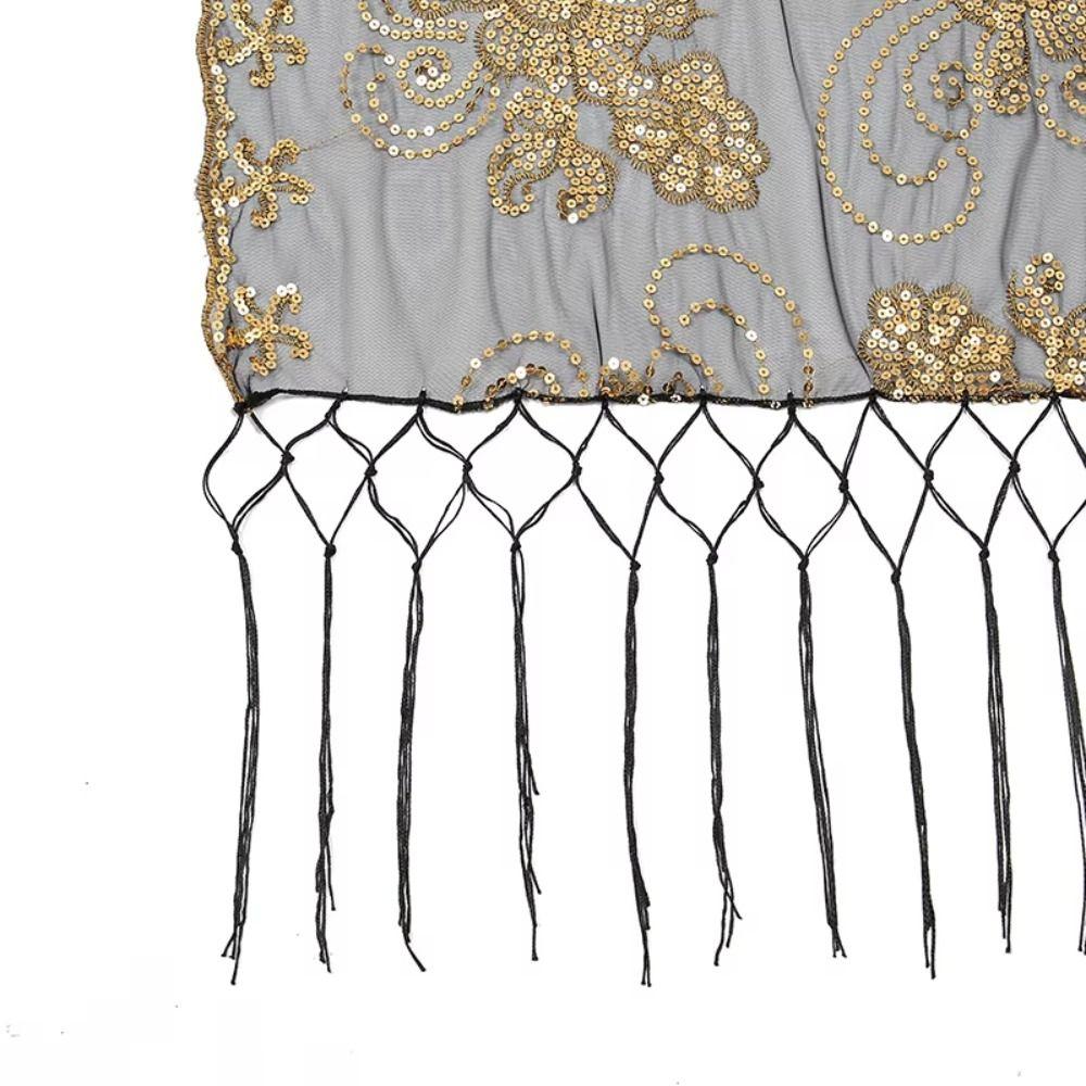 Glitter Evening Dresses Scarves Mesh Tassels Scarf Fashion Sequin Shawls Wedding