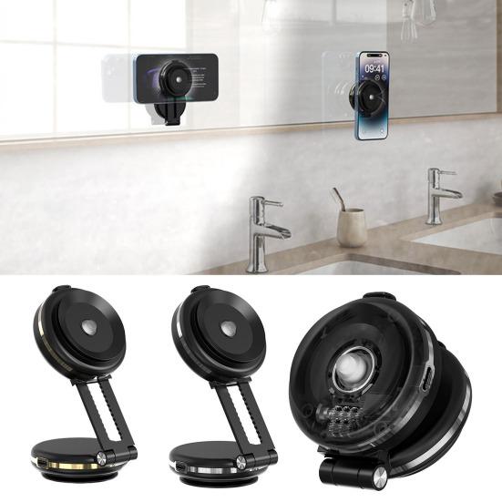 Магнитный держатель для телефона с двумя присосками, беспроводная зарядка, регулируемое крепление на приборную панель автомобиля для дома