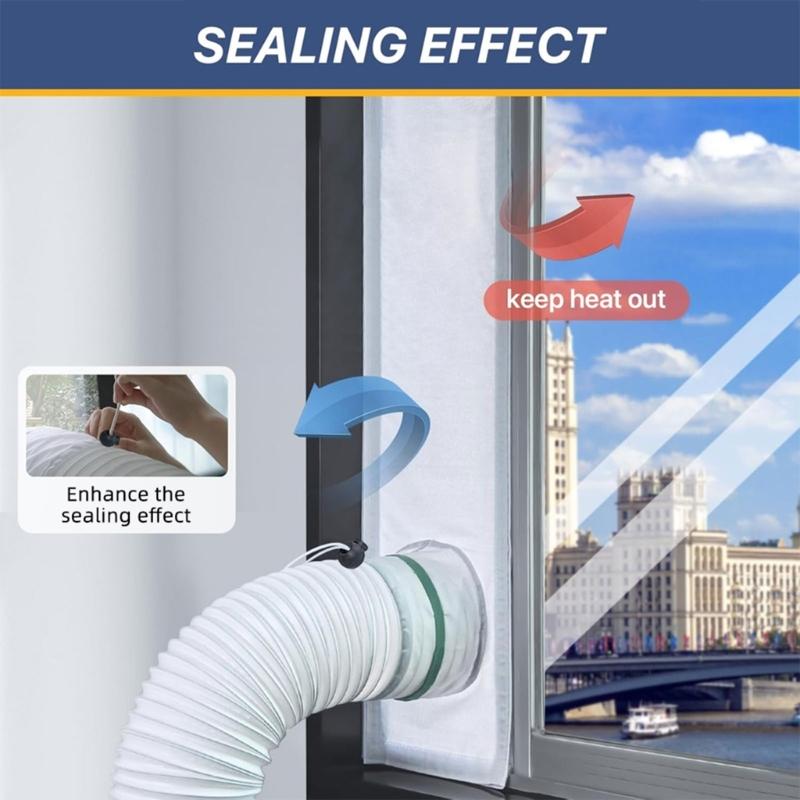 Universal Portable Air Conditioner Exhaust Hose Window Seal Kit Window Seal Cloth for Air Conditionings and Dryers