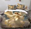 Divine Golden Angel Motif Bed Linen,Microfibre Bedding Sets, Children's Bed Linen  for Teenagers 3D Animal Printed  DuvetCover