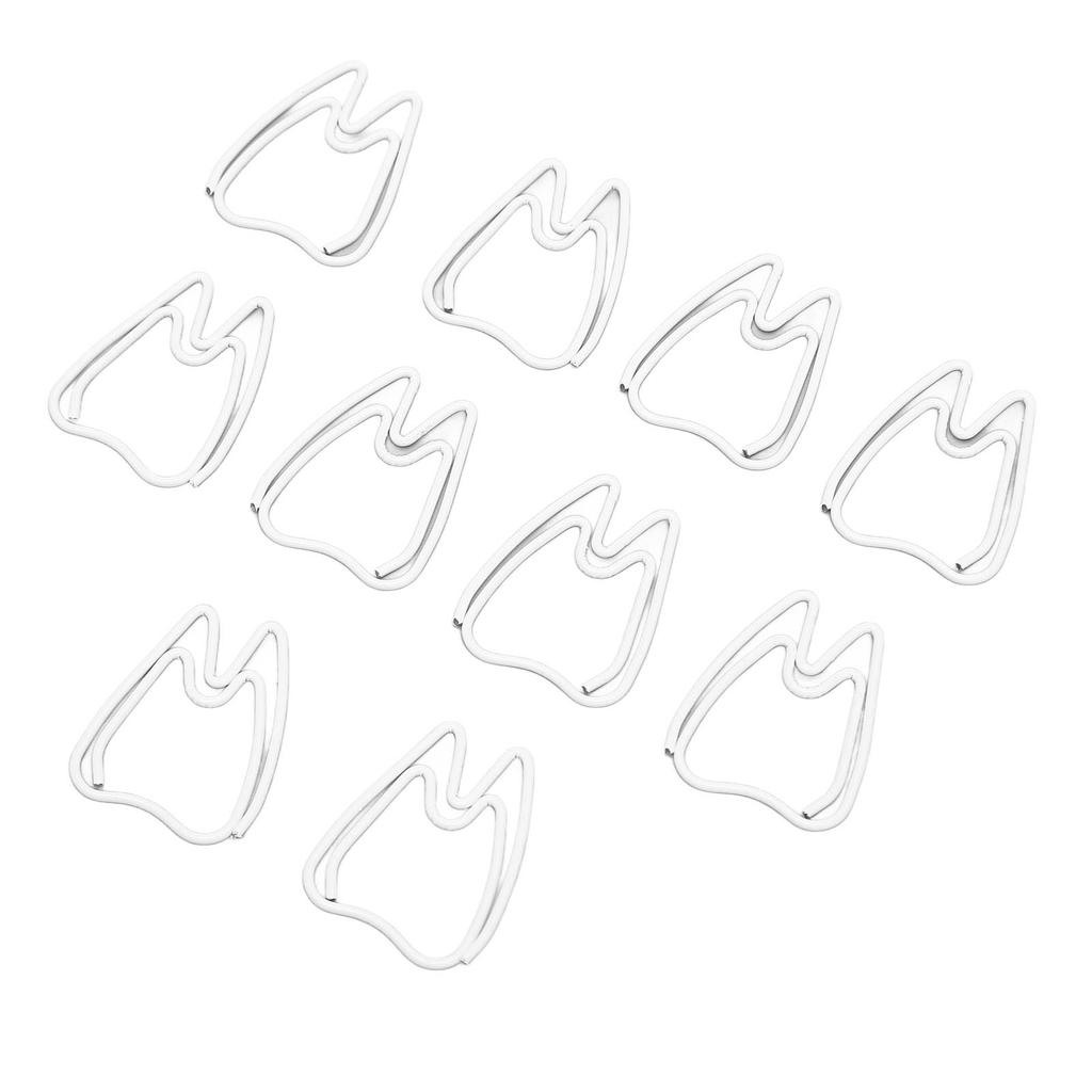 100pcs Paper Clips Cute Tooth Shape Rustproof Electroplated Metal Small Paper Clips for Office Schoo