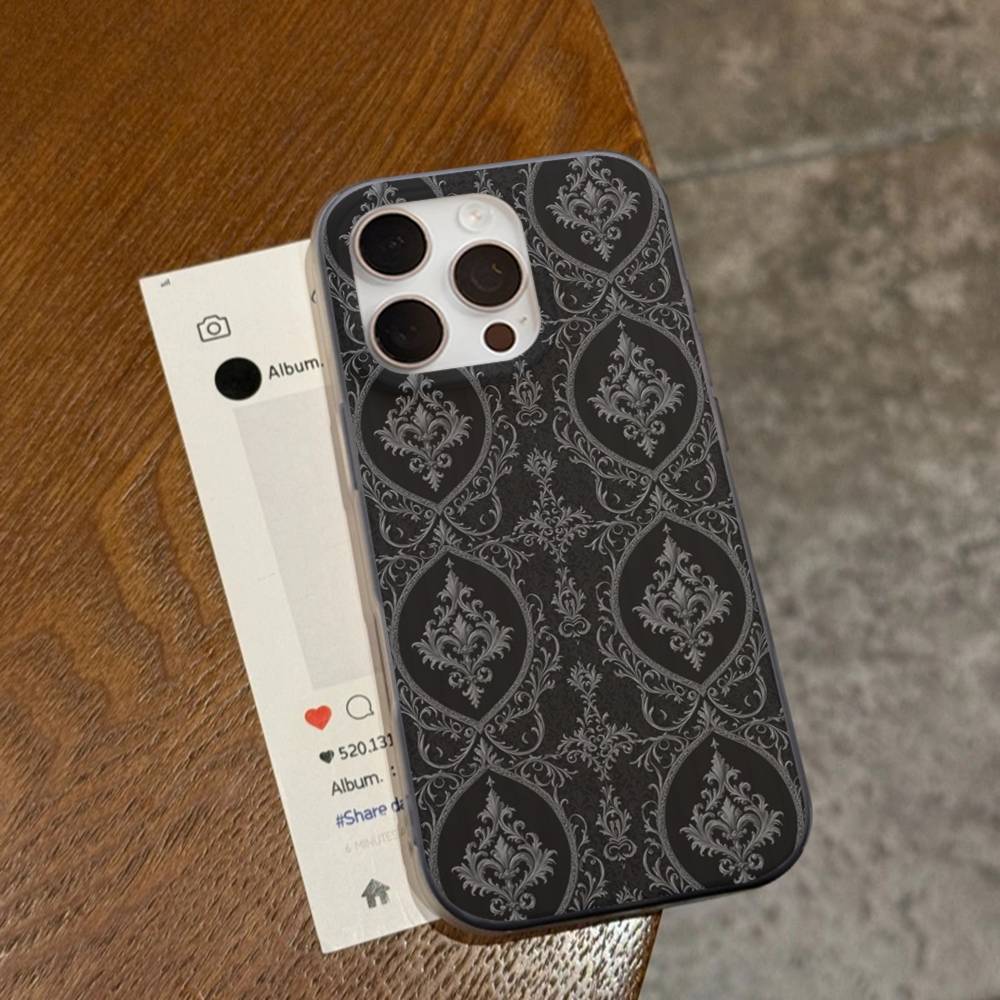 American Luxurious Vintage Patterns Soft Corrugated Transparent Phone Case For IPhone 17 15 16 11 12 13 14 Pro Max Plus Pro