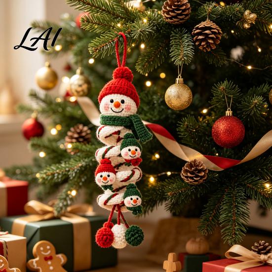 DIY Handmade Holiday Decorations Crochet Spiral Ornament Kit for Adults Beginners Christmas Craft Set Fun Winter Indoor Activities with Yarn Hook,