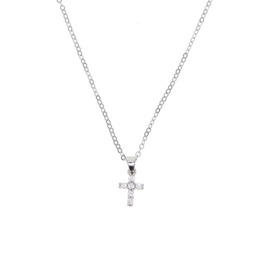 S925 Cross Pendant Necklaces for Women Mini Charm Pendants Jewelry