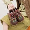 Summer new top layer cowhide retro comfortable commuting casual sports style front lace up women's shoes