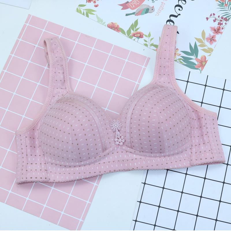 New Bra Cotton Bowl Thin Vest Type Adjustment Large Size Vest Type Large Cup Underwear Without Steel Ring