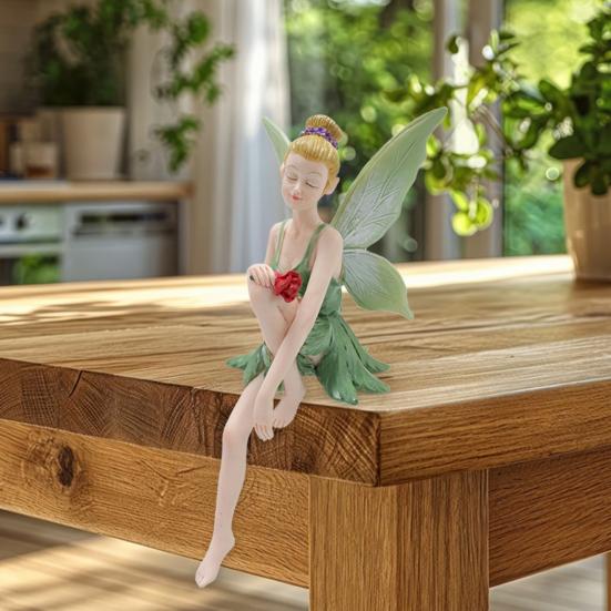 Фигурка Феи цветов Юшэн, расписанная, сидящая, статуэтка феи, садовая скульптура феи для украшения комнатных и уличных кашпо, бонсай