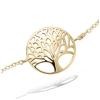 [Q1083] - Gold Plated 'Tree of Life' Bracelet - 14 Mm