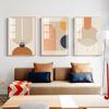 Geometric Abstract Line Woman Poster Morandi Orange Colorful Canvas Painting Wall Art Print Picture for Living Room Decoration
