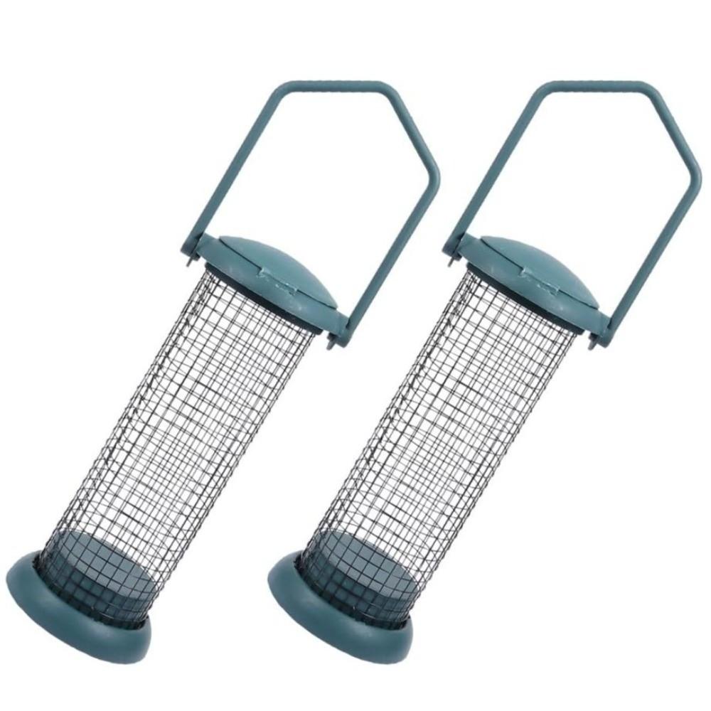 2Pcs Iron Hanging Bird Feeder Metal Material Fat Ball Feeder Sturdy Bird Food Dispenser Wild Birds