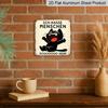 2D Flat, 1pc Vintage Aluminium Metal Sign, Outdoor Decorative Wall Sign, Retro Tin Sign Style, German Cat Humor Decor, "Ich Hasse Menschen", Home