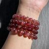 Браслет из бисера Starlight Strawberry Quartz высокого качества, 8–10 мм, подарок ручной работы | Браслет из кварца Clubberry Quartz, подарок для нее