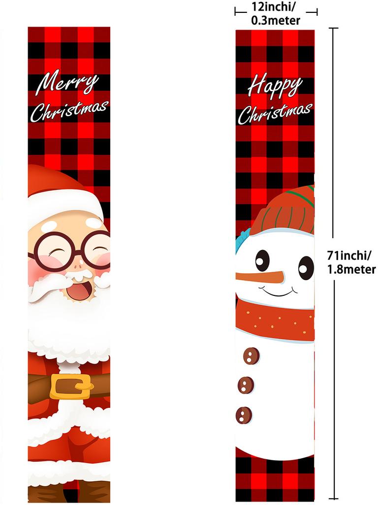1 пара, простая установка, декоративный практичный изысканный рождественский тематический подвесной баннер на входную дверь, куплет
