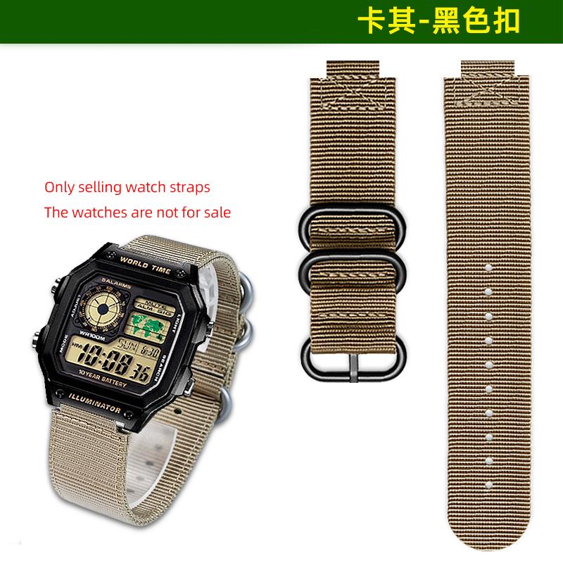 Нейлоновый холщовый ремешок для часов Casio AE1200 AE1300 A158W/A159 A168 W-218H DW-H5600 Ремешок с выпуклым креплением Мужской Наружный спорт Браслет