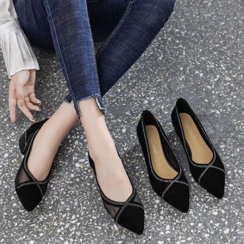 Модные женские туфли-лодочки с острым носком на квадратном каблуке со стразами, женские туфли в деловом стиле с кристаллами, черное элегантное платье класса люкс бренда 39