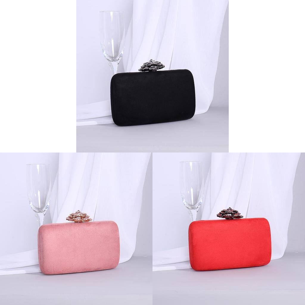 Small Square Evening Bag With Velvet Fabric And Cording Lining For Cocktail Parties