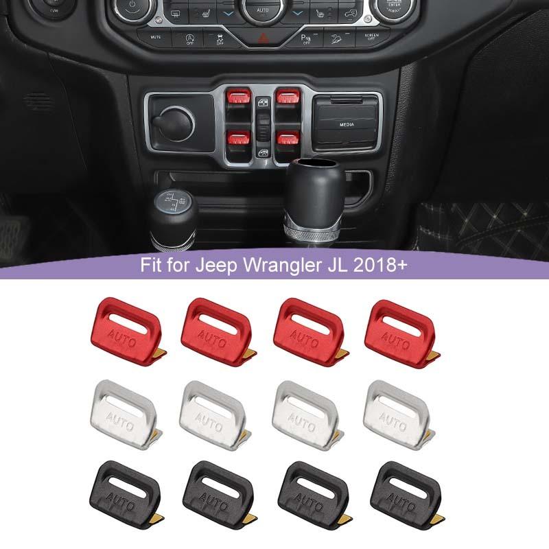 Aluminium Alloy Car Window Button Trim Decorative Stickers For Jeep Wrangler JL For JT Gladiator 2018 Up Interior Accessories
