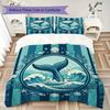 Real Ocean Life Pattern Bedding uilt Set uilt Cover Pillowcase Home Decoration Birthday Gift (1 * duvet cover + 2 * pillowcase without core)