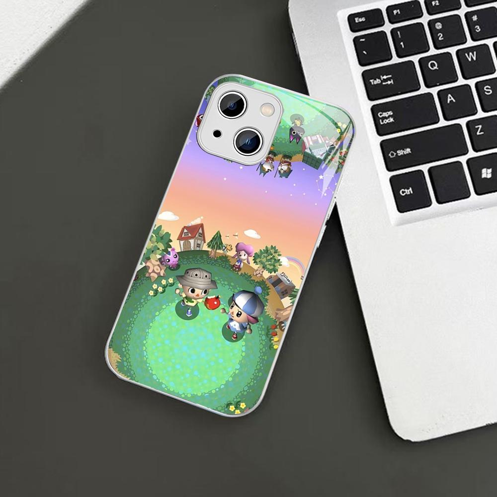 A-Animal C-Crossing Phone Case For iPhone 14 13 12 Mini 11 Pro XS Max X XR 14 Plus Tempered Glass Cover