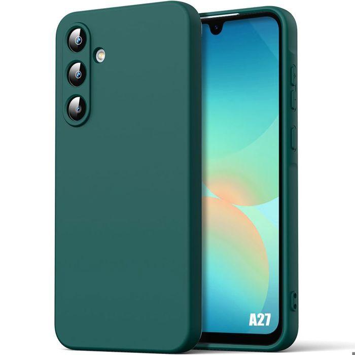 Coque pour Samsung Galaxy A27 5G, Protection Silicone Ultra Slim Anti-Rayures Antichoc Vert Nuit