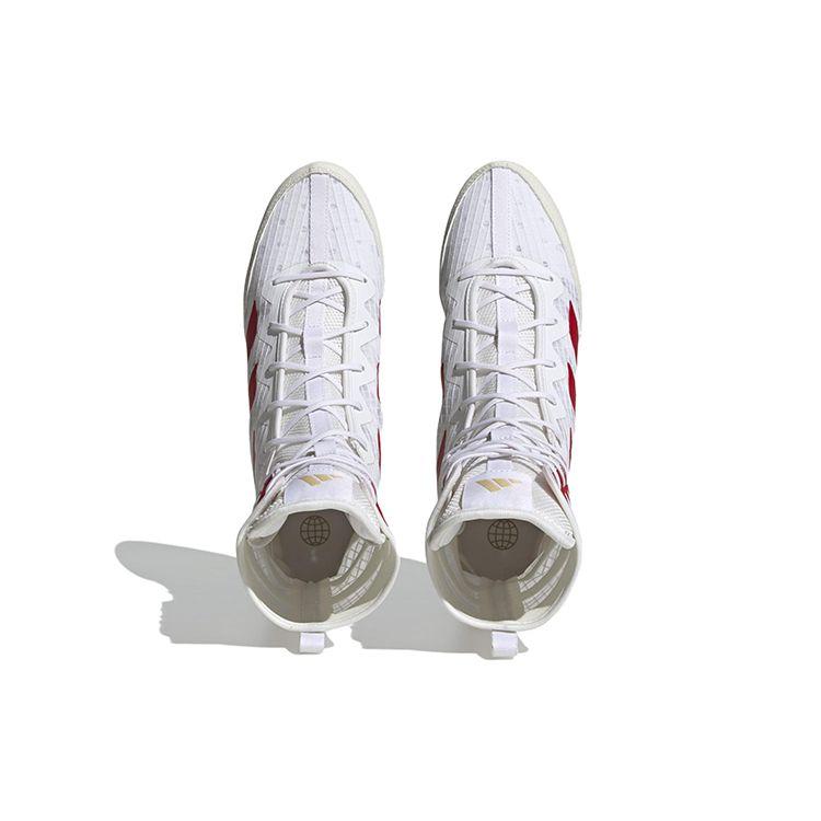 Adidas Box Hog 4 Non-Slip High-Top Boxing Shoes Unisex Shoes White Red HP9613