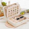 Portable Jewelry Storage Box Travel Organizer Jewelry Case Leather Storage Earrings Necklace Ring Jewelry Organizer Display