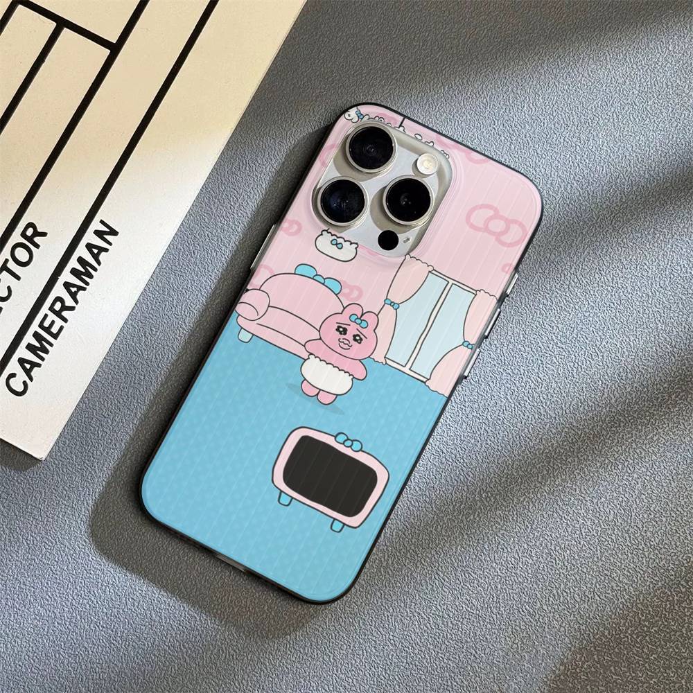 Cute Opanchu U-Usagi Cute For IPhone 17 16 15 11 12 13 14 Pro Max Plus Pro Corrugated Translucent Back Phone Cover