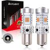 AUXLIGHT 7507 1156(150°) BAU15S LED Bulbs Extremely Bright PY21W 12496 7507AST 2641A Replacement for Turn Signal Lights, 2200K Amber Yellow (Pack of