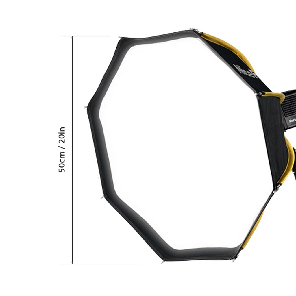 NiceFoto mini-50g 50 см/20 дюймов Мини восьмиугольный софтбокс со съемной рассеивающей тканью и сотовой решеткой