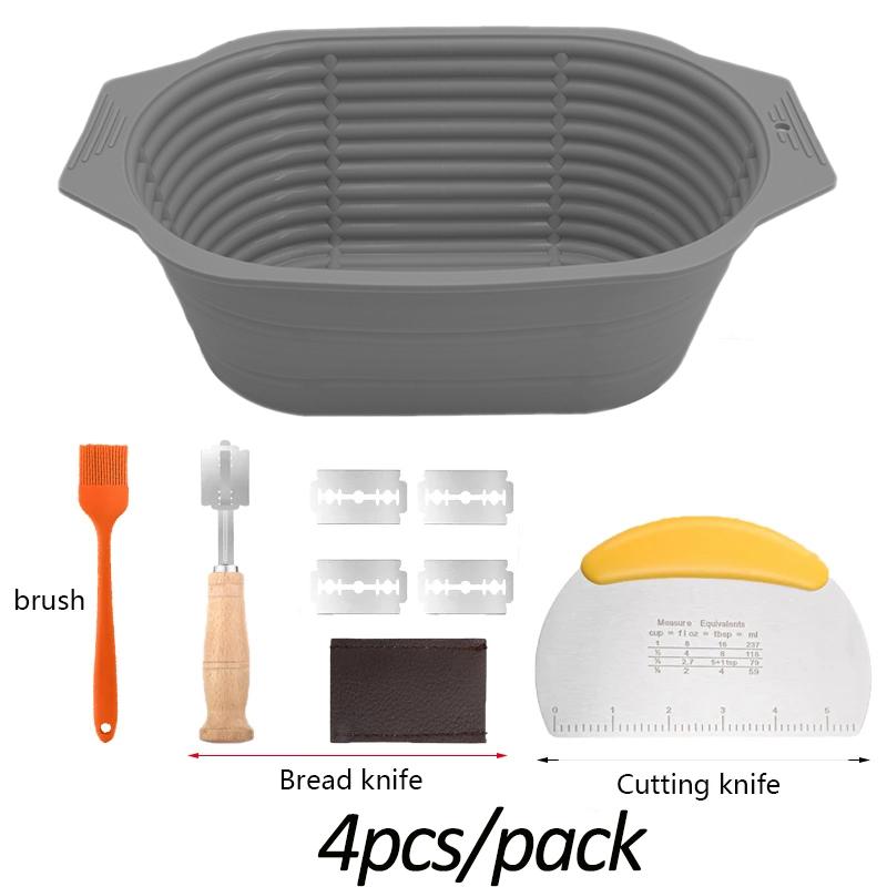 Силиконовая корзина для хлеба, домашняя выпечка, тесто, антипригарное покрытие, корзина для хлеба, миска для разрыхлителя, мягкая складная выпечка хлеба, кухонные принадлежности