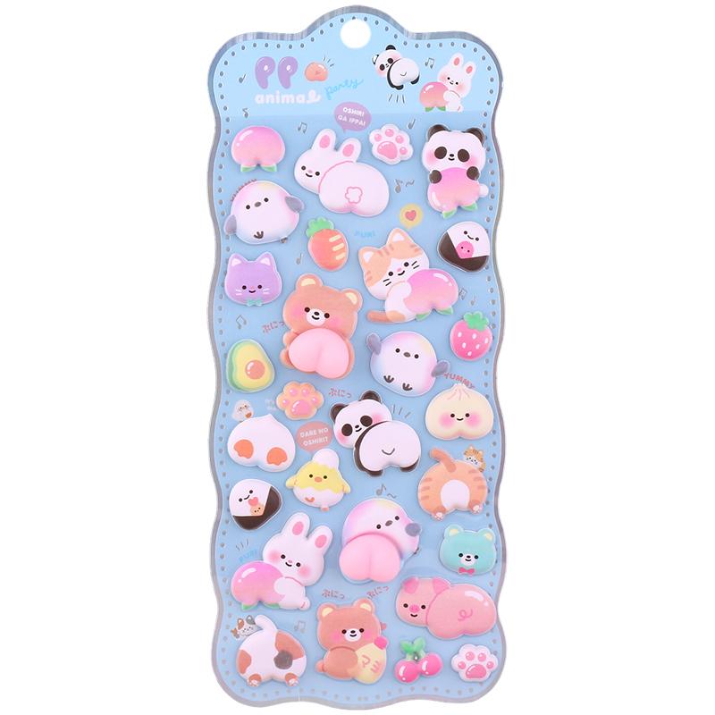 1Pc Cartoon 3D Animal Sticker Stereoscopic Cute Animals Relieve Stress Stickers DIY Phone Decoration Stickers Supplies TMZ