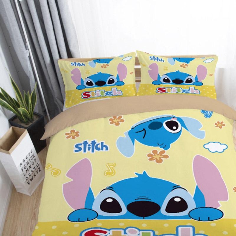 Adorable 3d Cartoon Stitch Anime Comforter With Matching Duvet Cover And Pillowcase