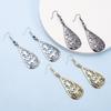 Ретро Серьги-капли с цветочным узором из страз для женщин - Полые Рождественские украшения