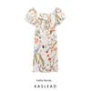 Kaslead New Arrival Women's Clothing Fashion Style Fashion Silm off-the-Shoulder Print Dress 1272220