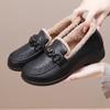 Winter Fleece Inside Loafer Shoes for Women Comfortable Outdoor Anti-Slip Shoes Women's Faux Leather Warm Fur Lined Shoes Flat Platform Shoes