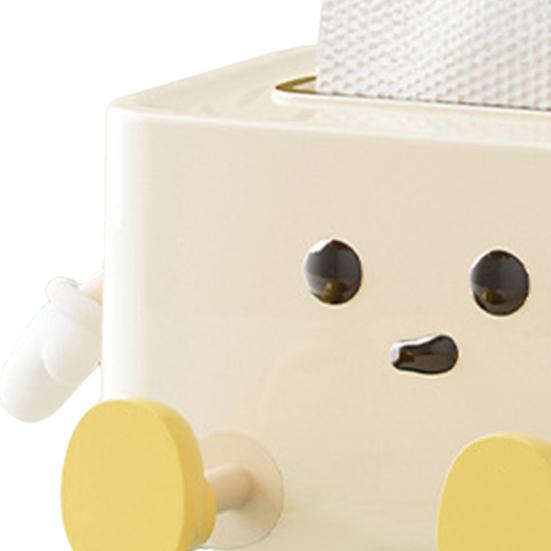 Коробка для салфеток с улыбающимся лицом, милый держатель для салфеток с пружинным механизмом, прямоугольный футляр для салфеток, крышка для коробки салфеток, диспенсер для салфеток для спальни, ванной комнаты, автомобиля